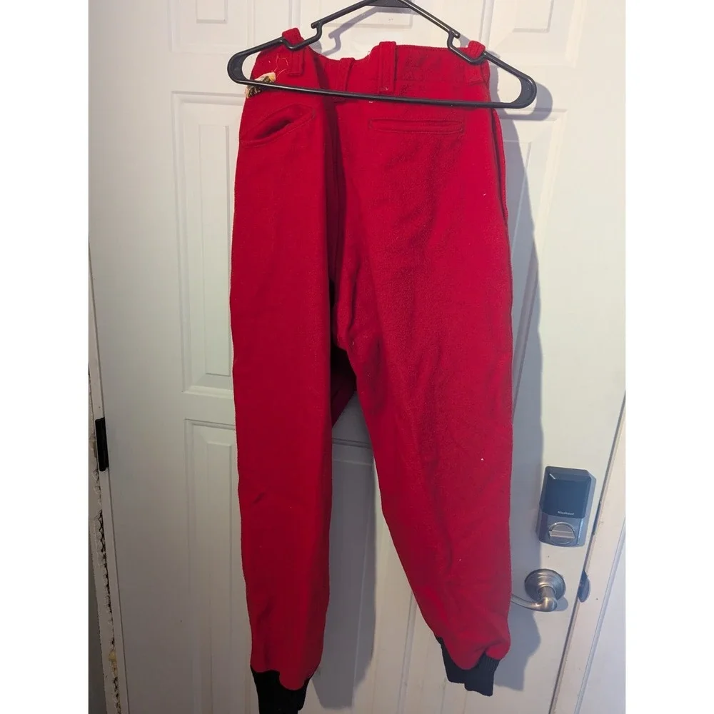 Chippewa Falls Woolen Mill Solid Red Hunting Pants Vintage 1950's 32x34